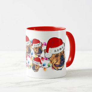 God jul Boston Terrier Santa Hat Hund älskare Mugg