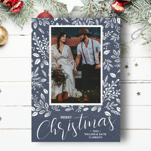 God jul Botanicals Photo Denim Julkort