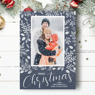 God jul Botanicals Photo Denim Julkort