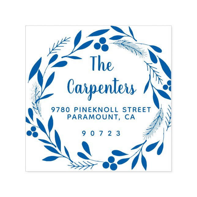 God jul botaniska Garland Handskrift Självfärgande Stämpel (Design)