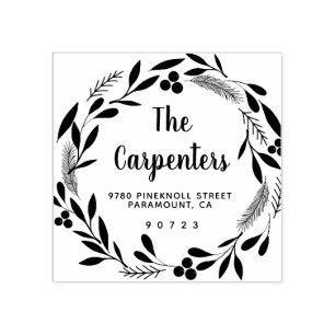 God jul botaniska Garland Handskrift Stämpel