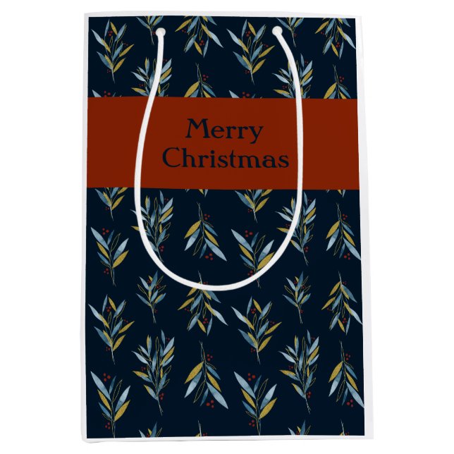 God jul Botany Bouquets Mönster Gift Bag (Framsidan)