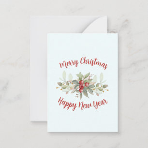 God jul Bouquet Cranberry Red Script Anteckningskort