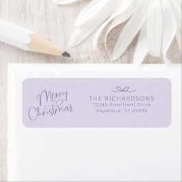 God jul Bow Lavender Return-adressetikett Returadress Etikett