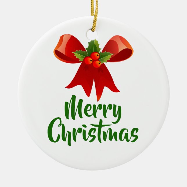 God jul Bow Retro Stil Julgransprydnad Keramik (Framsidan)