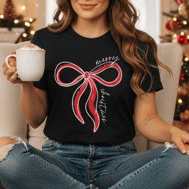 God jul Bow Shirt | Trendig Coquette Kristus T Shirt