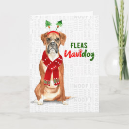 God jul, Boxer Hund Fleas NaviDOG Helgkort