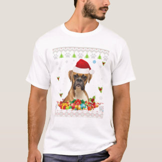 God Jul Boxer Hund Ugly Shirt T Shirt