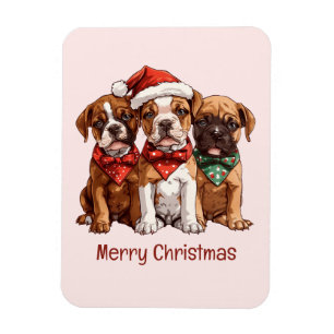 God jul Boxer Hundar Magnet