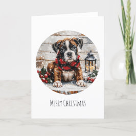God jul Boxer Puppy Helgkort