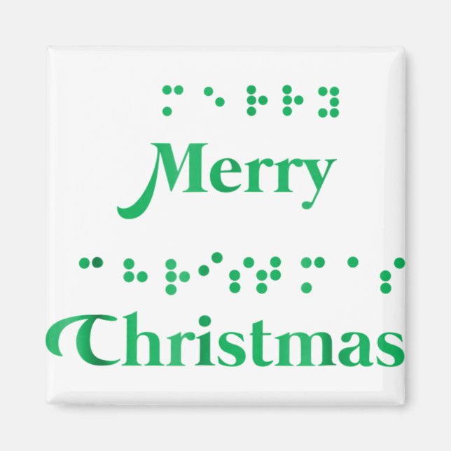 God jul braillepunkter, julafton toppar, helgdag magnet (Framsidan)