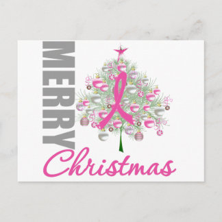 God jul Breast Cancer Pink Ribbon Utandning Helg Vykort