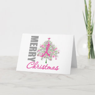 God jul Breast Cancer Pink Ribbon Utandning Helgkort