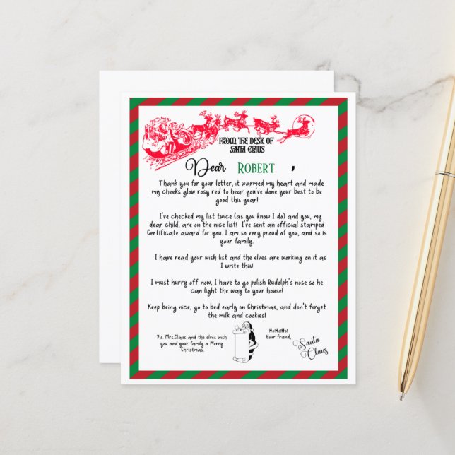 God jul brev från Santa Santa Santa (Fram/Back In Situ)