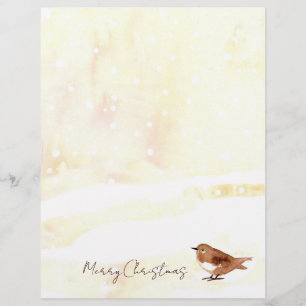 God jul Brev Sparrow Snö Bird Brevhuvud