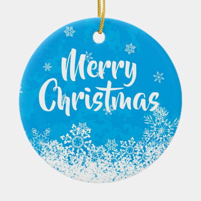 God jul Bright Blue Träd Gift / Ornament (Framsidan)