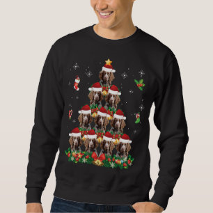 God jul Brittany Spain Hund Santa Träd Pa Pa Lång Ärmad Tröja
