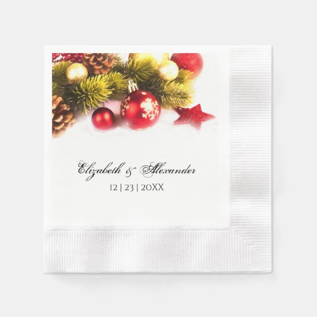God jul, Bröllop Cocktail Napkins Pappersservett (Framsidan)