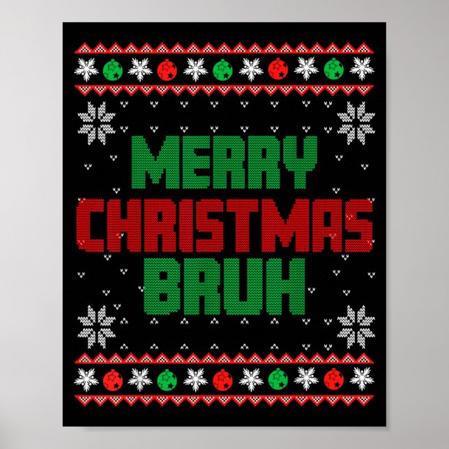 God Jul Bror Fula julen rolig tomte Mig Poster (Framsidan)