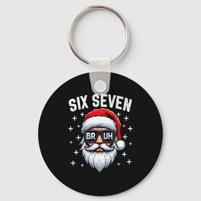 God Jul Bror Santa Ansikte 67 Meme Roligt Says Nyckelring (Framsida)
