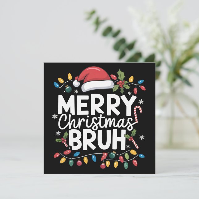 God Jul Bror Santa Party Semester Roligt Julkort (Stående Fram)