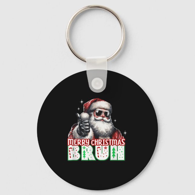 God Jul Bror Tummen Upp Chill Jul Tomte F Nyckelring (Framsida)