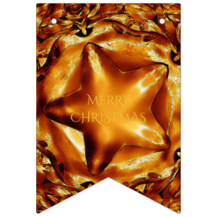 God jul Brown Guld Copper Elegant Star Vimplar