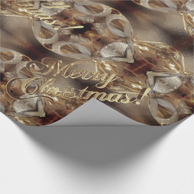 God jul Brown Guld Script Elegant Chic Presentpapper (Hörn)