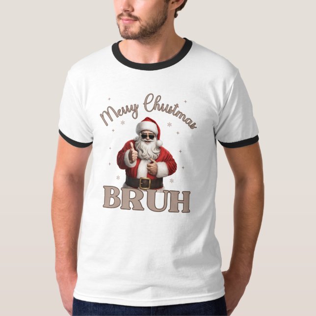 God jul BRUH Funny design T-Shirt (Framsida)