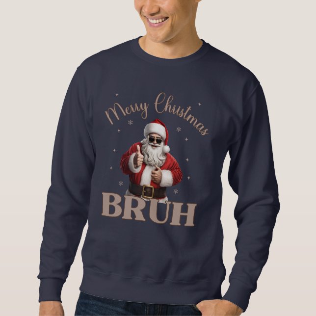 God jul BRUH Funny design T-Shirt Lång Ärmad Tröja (Framsida)