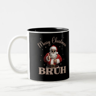 God jul BRUH Funny design Två-Tonad Mugg
