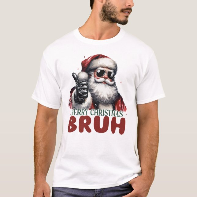 God jul Bruh, Funny Helgdag T Shirt (Framsida)
