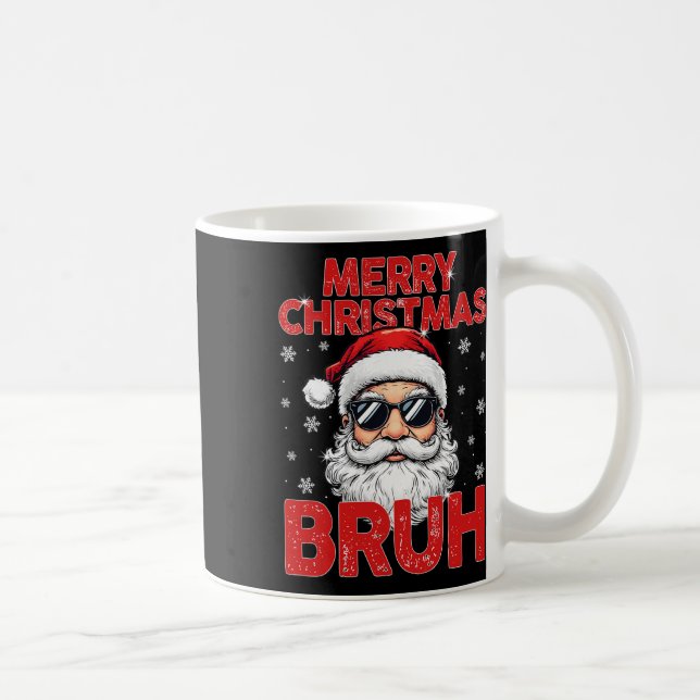 God jul Bruh Funny Jultomten Retro Manar W Kaffemugg (Höger)