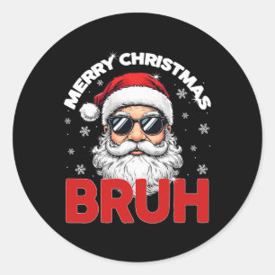 God jul Bruh Funny Jultomten Retro Manar W Runt Klistermärke