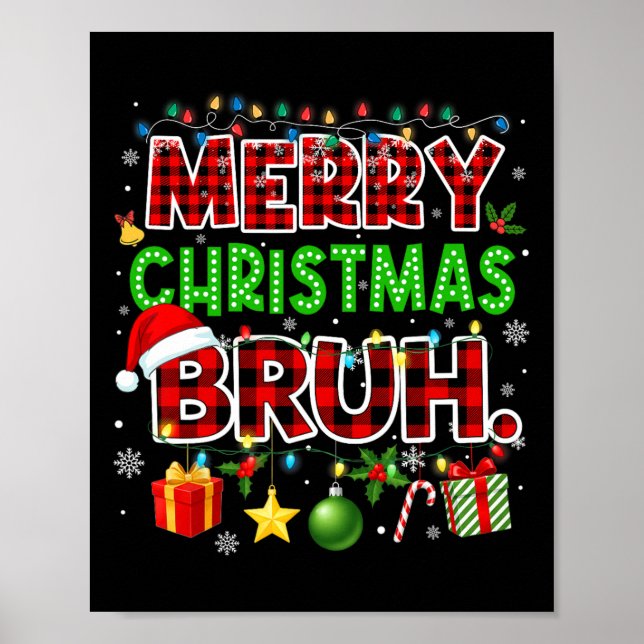 God jul Bruh Funny Red Play Tonåringars Boys Ki Poster (Framsidan)