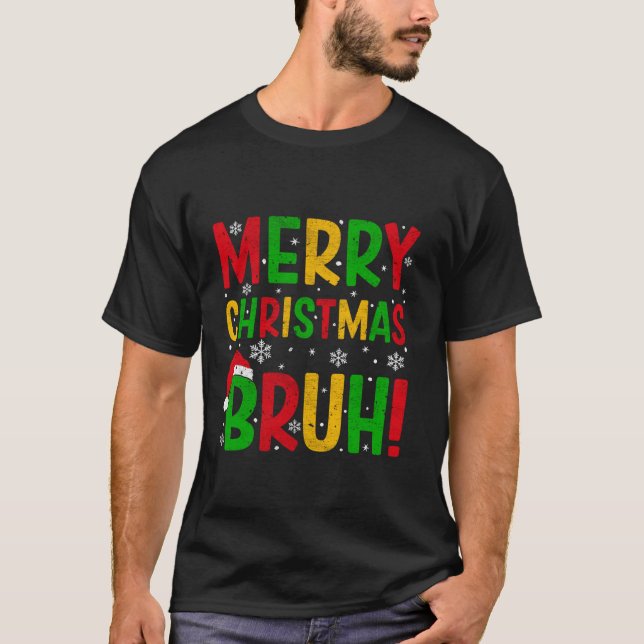 God jul Bruh Julafton Jultomten Family Manar T Shirt (Framsida)
