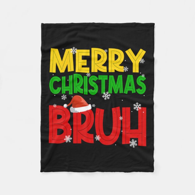 God jul Bruh Julafton Jultomten Snö Flake M Fleecefilt (Framsidan)