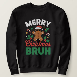 "God Jul BRUH" Pepparkakor Lång Ärmad Tröja