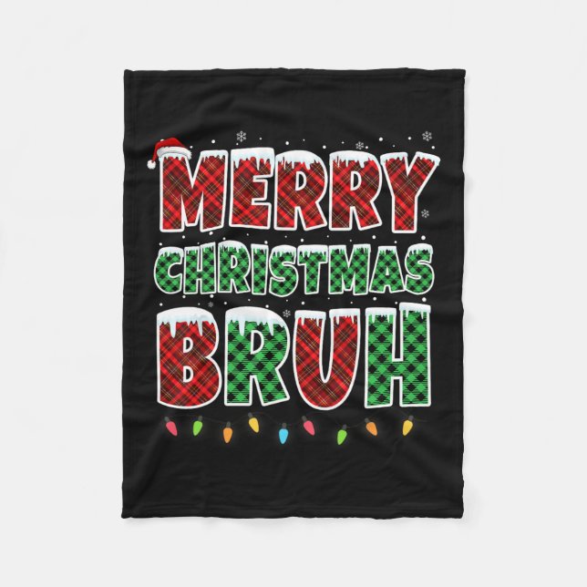 God jul Bruh Red Grönt Pput Julafton Ljus F Fleecefilt (Framsidan)