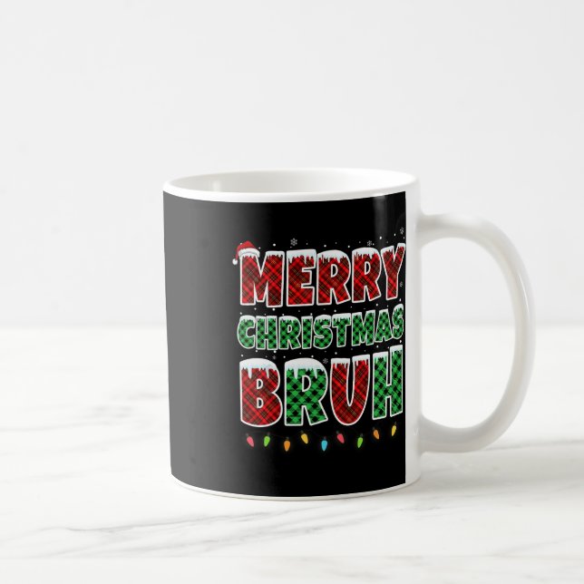 God jul Bruh Red Grönt Pput Julafton Ljus F Kaffemugg (Höger)