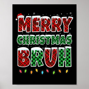 God jul Bruh Red Grönt Pput Julafton Ljus F Poster