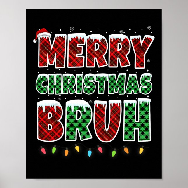 God jul Bruh Red Grönt Pput Julafton Ljus F Poster (Framsidan)