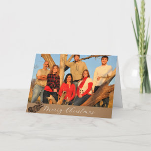 God jul brun mosa med vit kontur helgkort