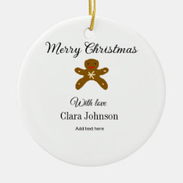 God jul bruna kakor lägger till namn med kärlek h julgransprydnad keramik