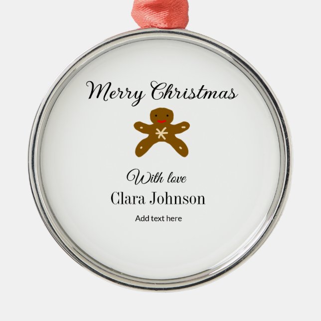 God jul bruna kakor lägger till namn med kärlek h julgransprydnad metall (Framsidan)