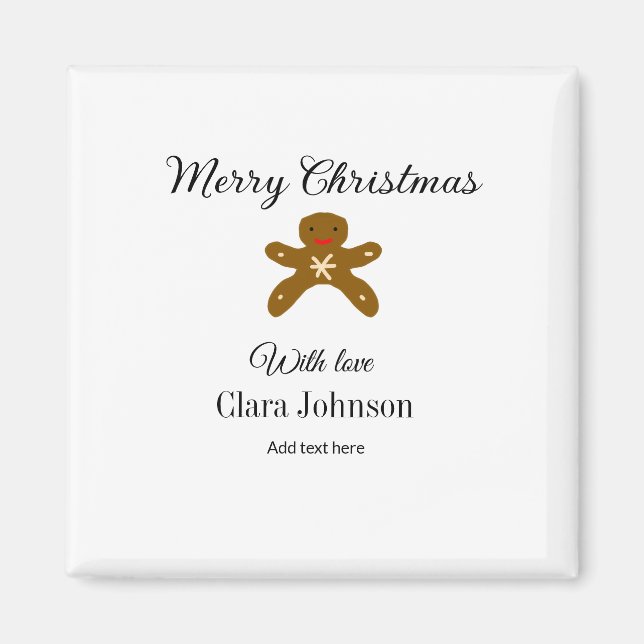 God jul bruna kakor lägger till namn med kärlek h magnet (Framsidan)