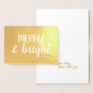 God jul Brushstroke Calligraphy Guld Folierat Kort
