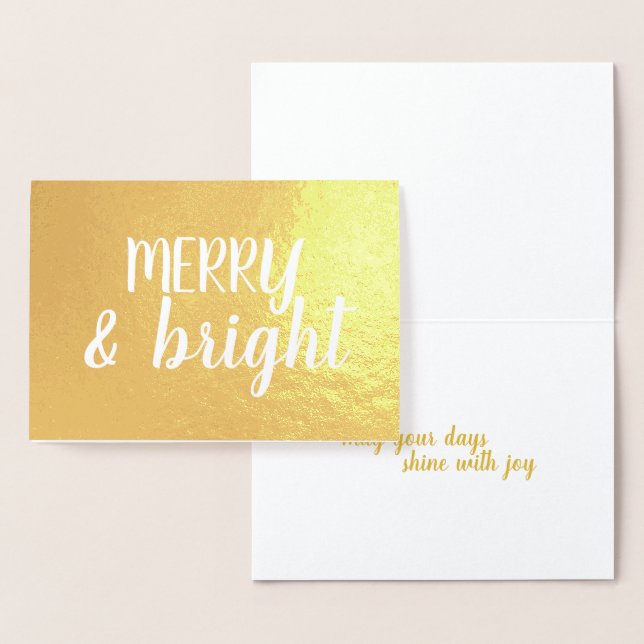 God jul Brushstroke Calligraphy Guld Folierat Kort (Display)