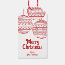 God jul-bubblor med rött Julafton bollar Presentetikett