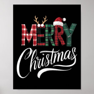 God jul Buffalo Black and White Play for Poster